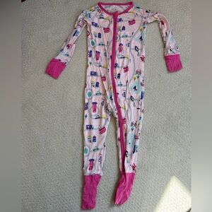Little Sleepies Pink Road Trip Toddler Footie